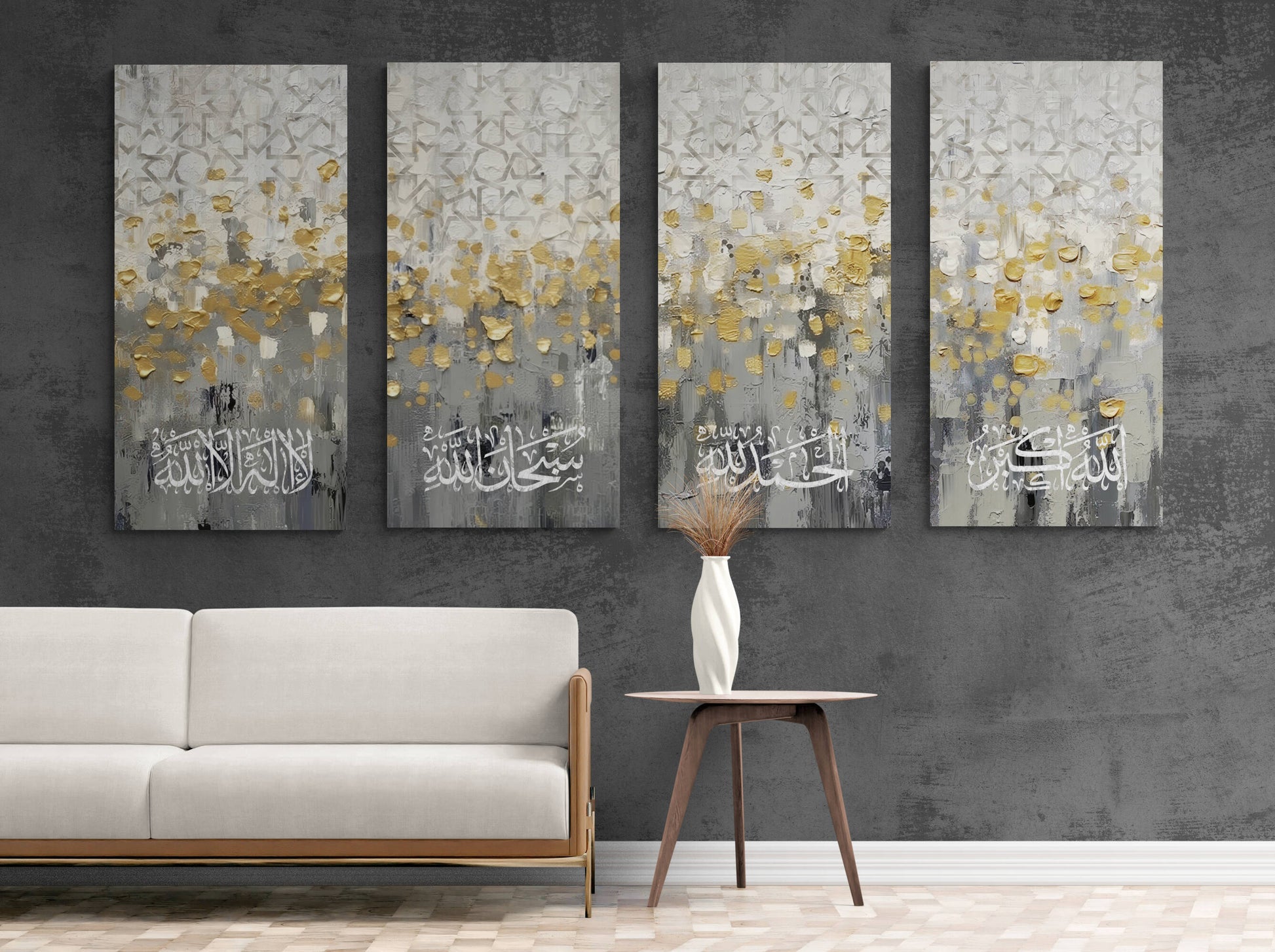 Bold and mesmerizing Islamic Artwork from Arab Canvas, illuminating the beauty of Arabic calligraphy and modern artistry.