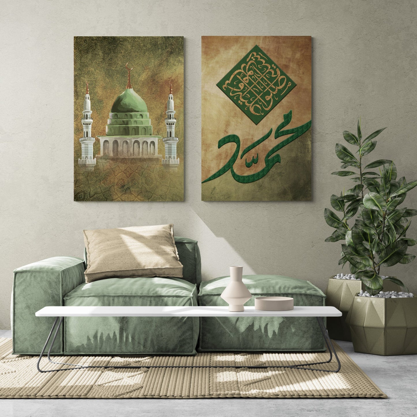 Masjid un Nabawi-Digitally Painted Islamic Wall Art-Giclée Fine Art Print