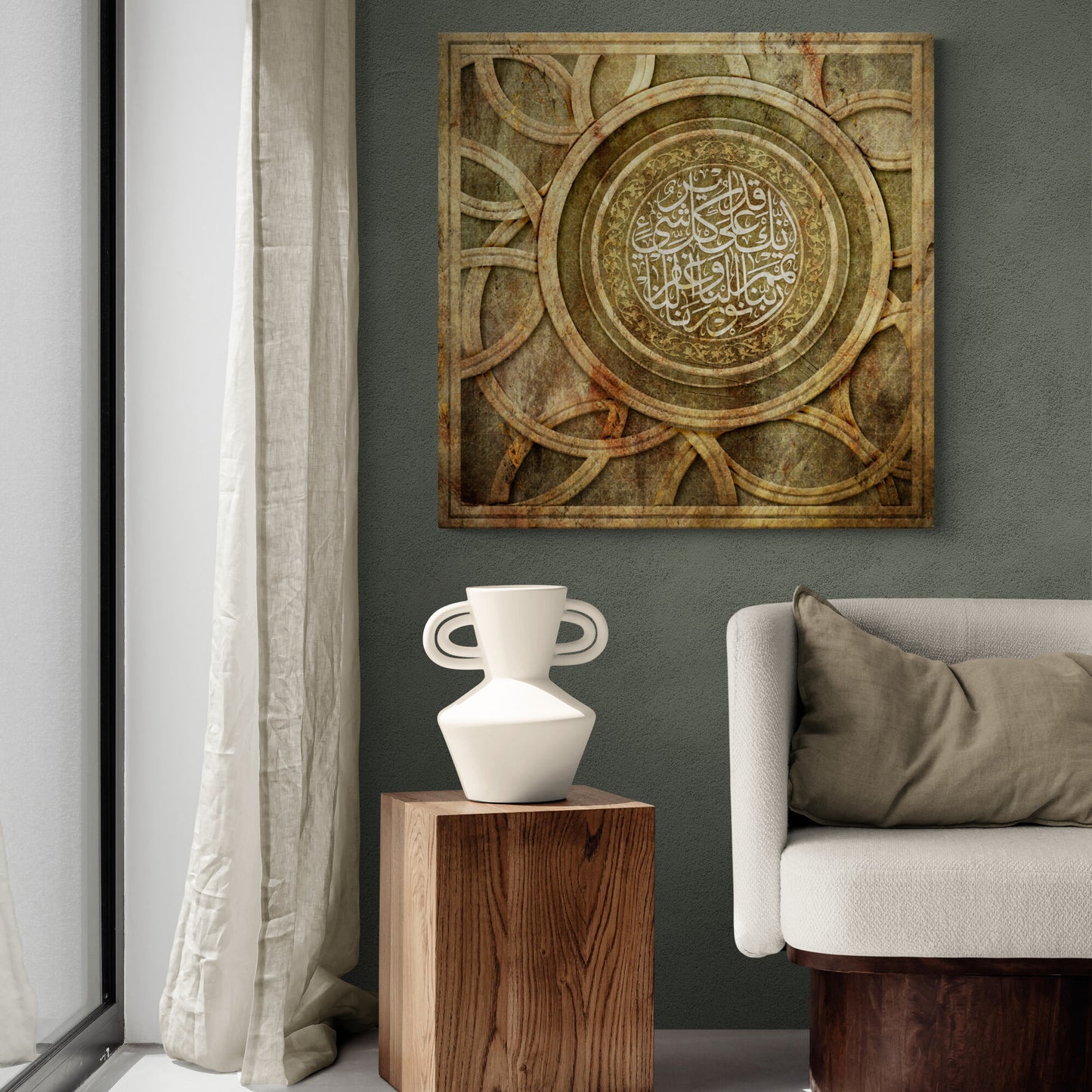 Rabbana Noor Ayat - Tradional ISLAMIC WALL ART - Thuluth - Giclée Fine Art Print