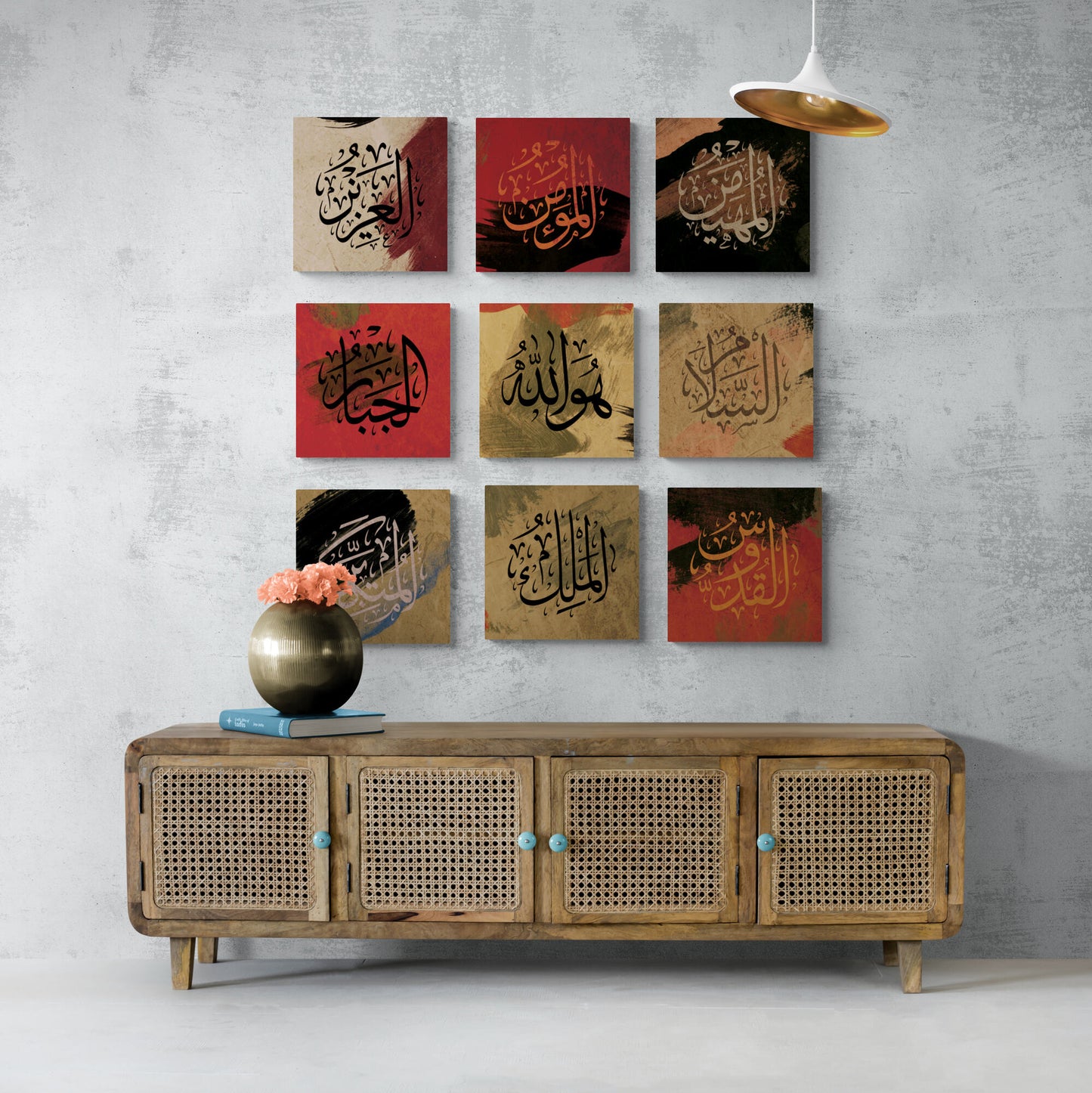 Asmaullah il Husna-Names of Allah-Modern Islamic Wall Art-Thuluth-Giclée Fine Art Print
