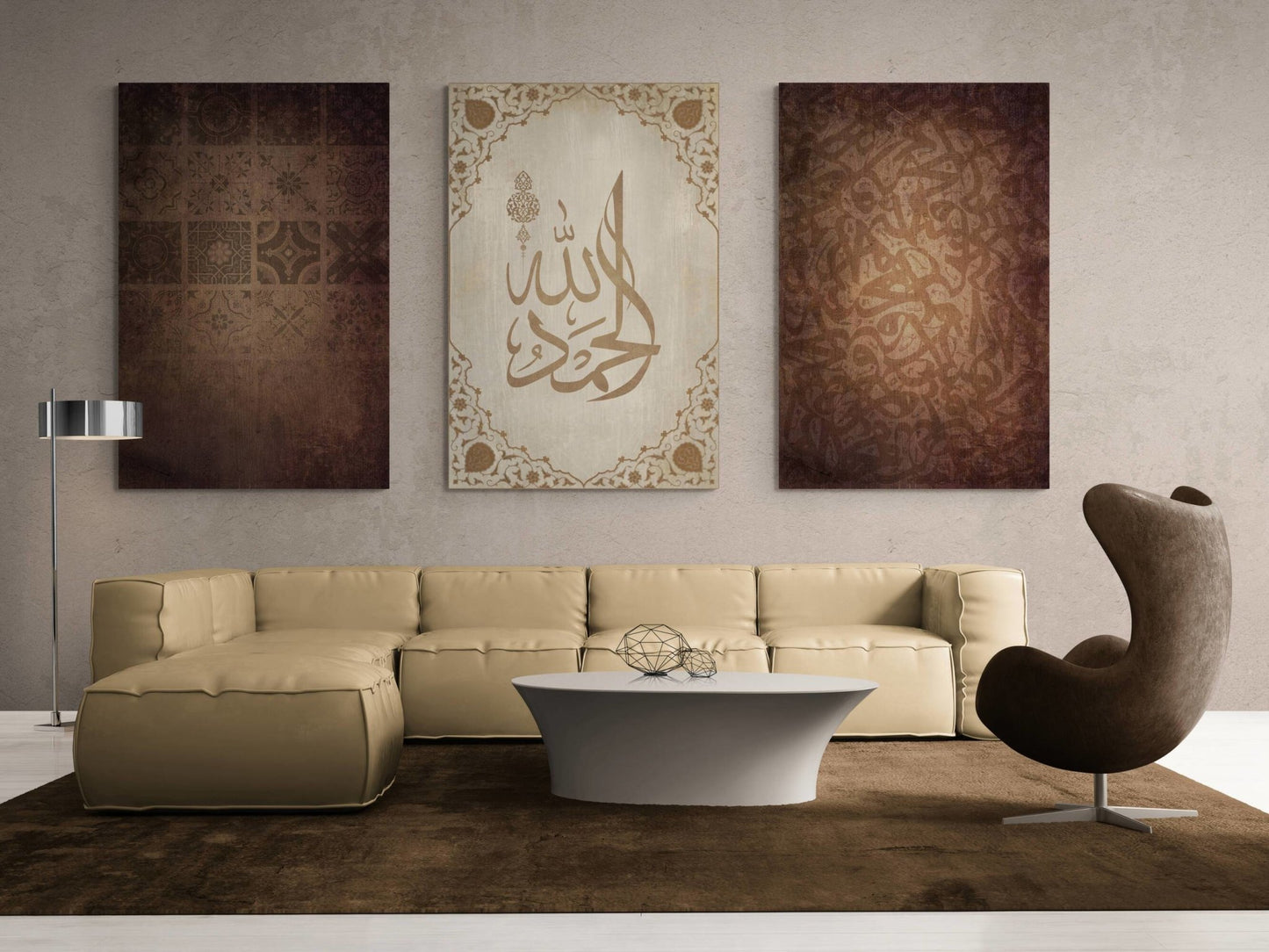 Alhamdulillah - Modern ISLAMIC WALL ART - Islamic Arabic Calligraphy - Thuluth - Giclée Fine Art Print - Arab Canvas