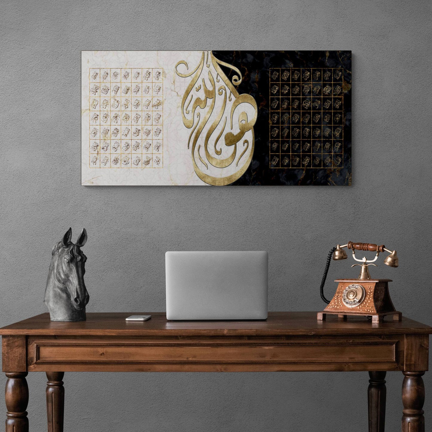 ASMAULLAH-ASMAULHUSNA-99 Glorious Names of Allah-Modern Islamic Wall Art- Diwani Thuluth-Giclée Fine Art Print - Arab Canvas