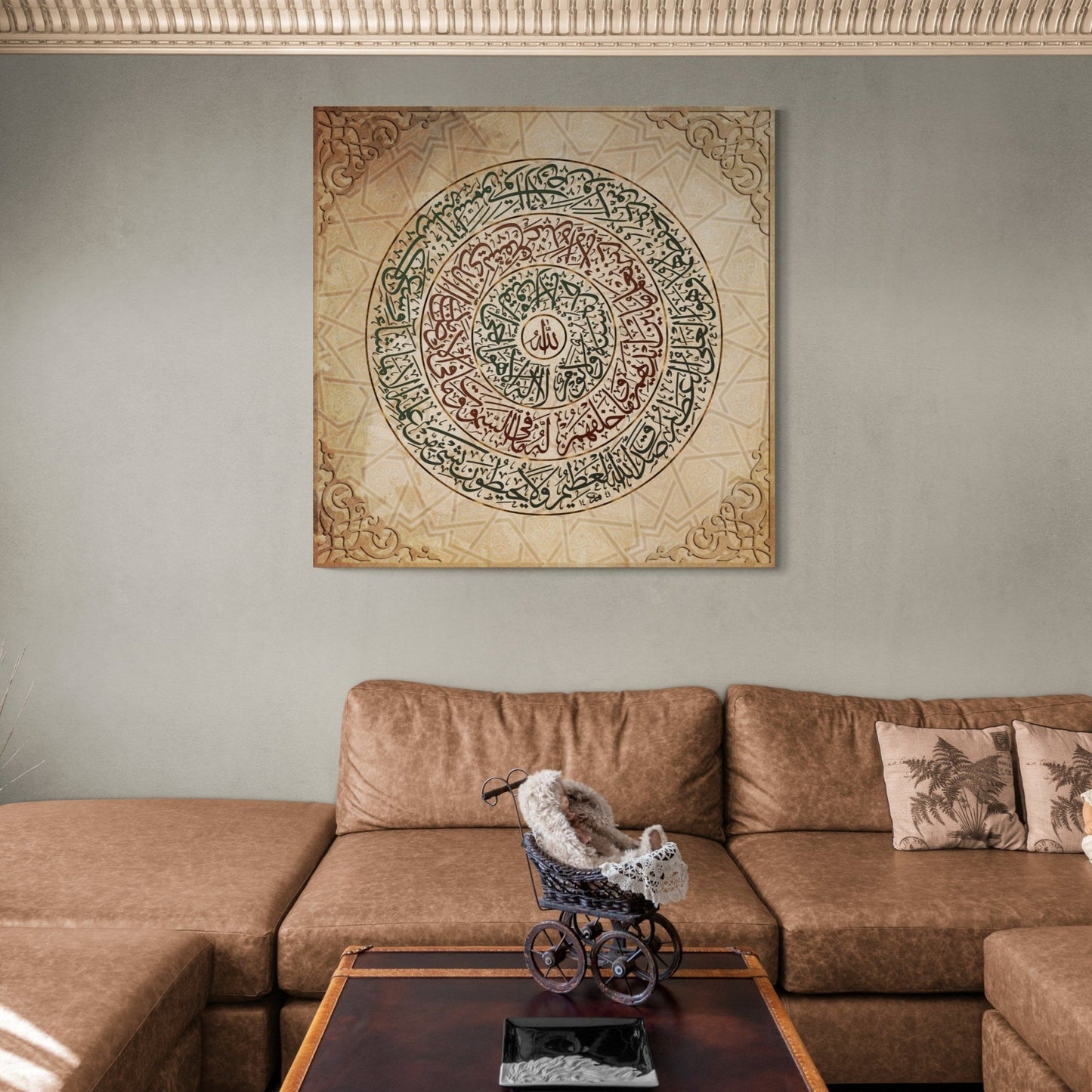 Ayatul Kursi-Traditional Islamic Artwork-Thuluth-Giclée Fine Art Print - Arab Canvas