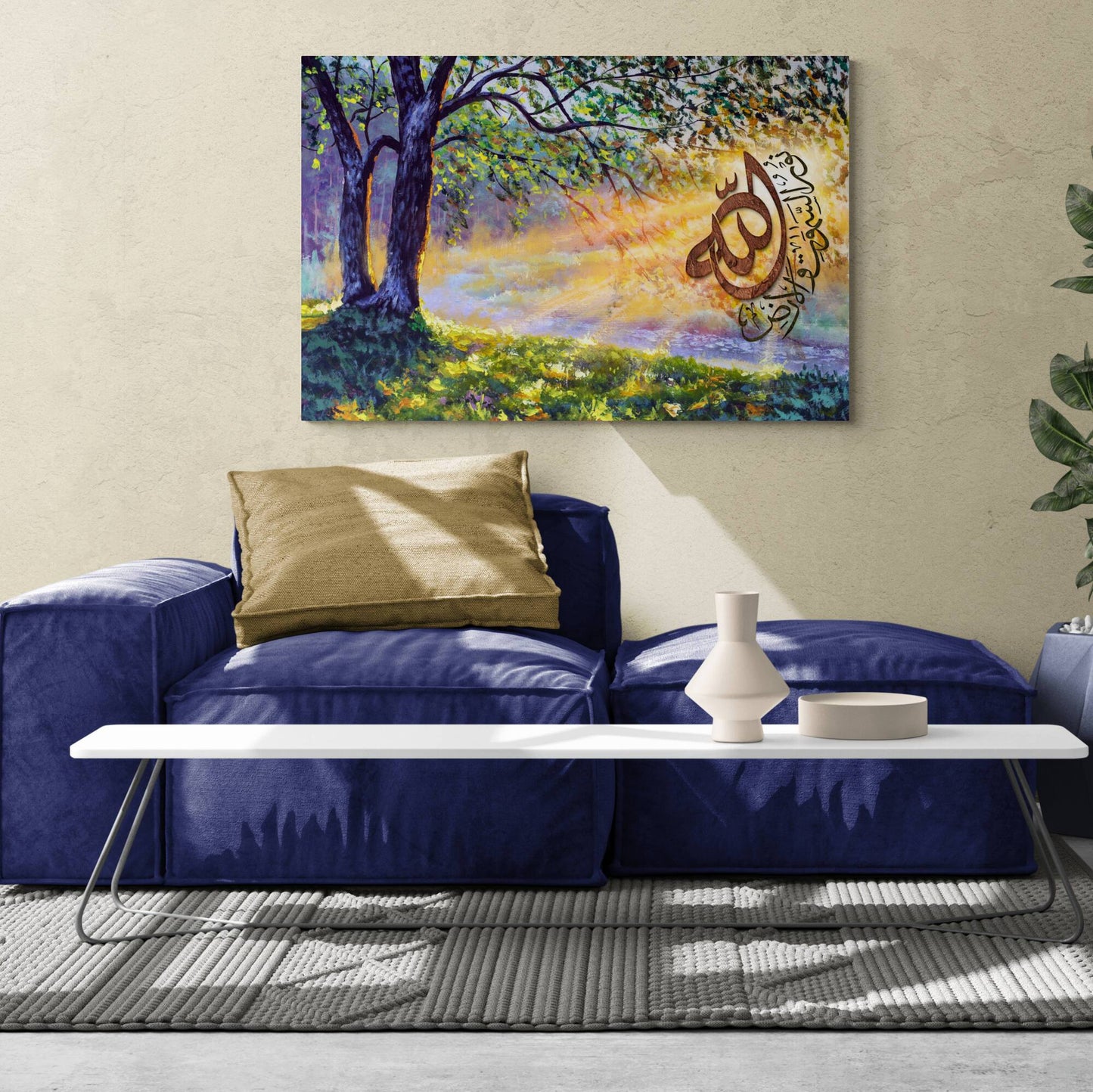 Ayatun Noor-Modern Islamic Home Decor-Diwani-Thuluth-Giclée Fine Art Print - Arab Canvas