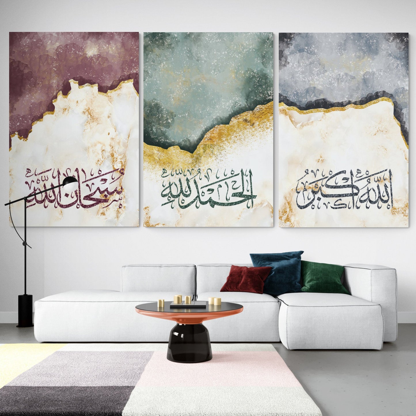Dhikr Tasbeeh - Modern ISLAMIC HOME DÉCOR - Allahuakbar Alhamdulillah Subhanallah - Thuluth - Giclée Fine Art Print - Arab Canvas