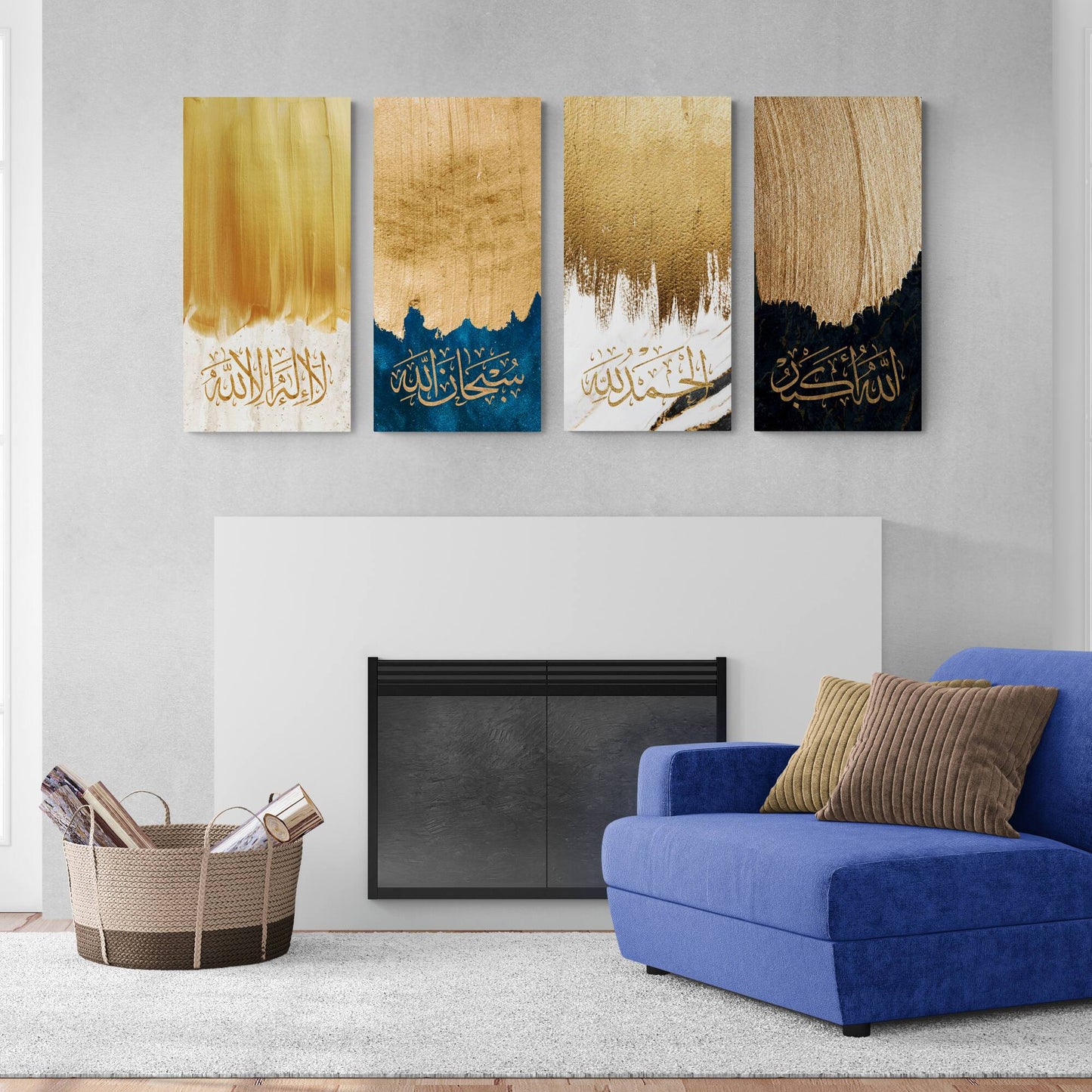 Dhikr(Zikr)-Allahuakbar, Alhamdulillah, Subhanallah,Lailaha illa Allah-Abstract Islamic Wall Art-Thuluth-Giclée Fine Art Print - Arab Canvas