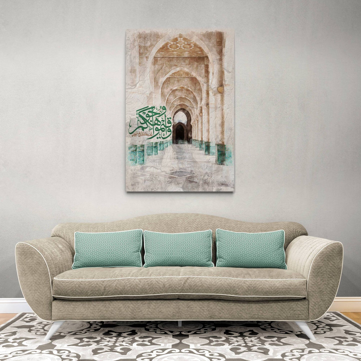Hasan Mosque-Morocco-Islamic Wall Art-Thuluth-Giclée Fine Art Print - Arab Canvas