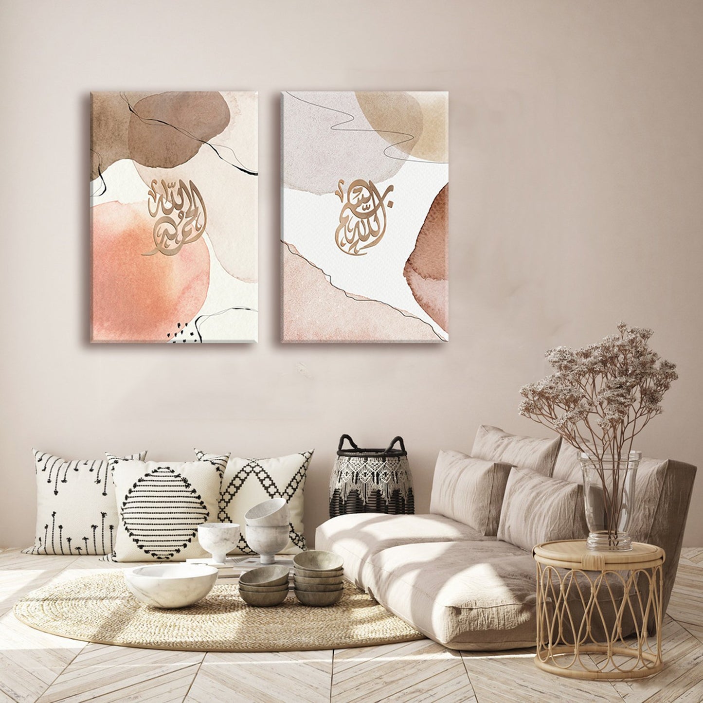 Islamic Wall Art Modern-Bismillah-Alhamdulillah-Diwani-Giclée Fine Art Print - arabcanvasstore