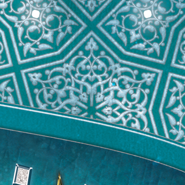 MODERN ISLAMIC ART - Rahmatallahe Qareeb - Arabic Calliraphy Diwani Jali - Giclée Fine Art Print-Arab Canvas