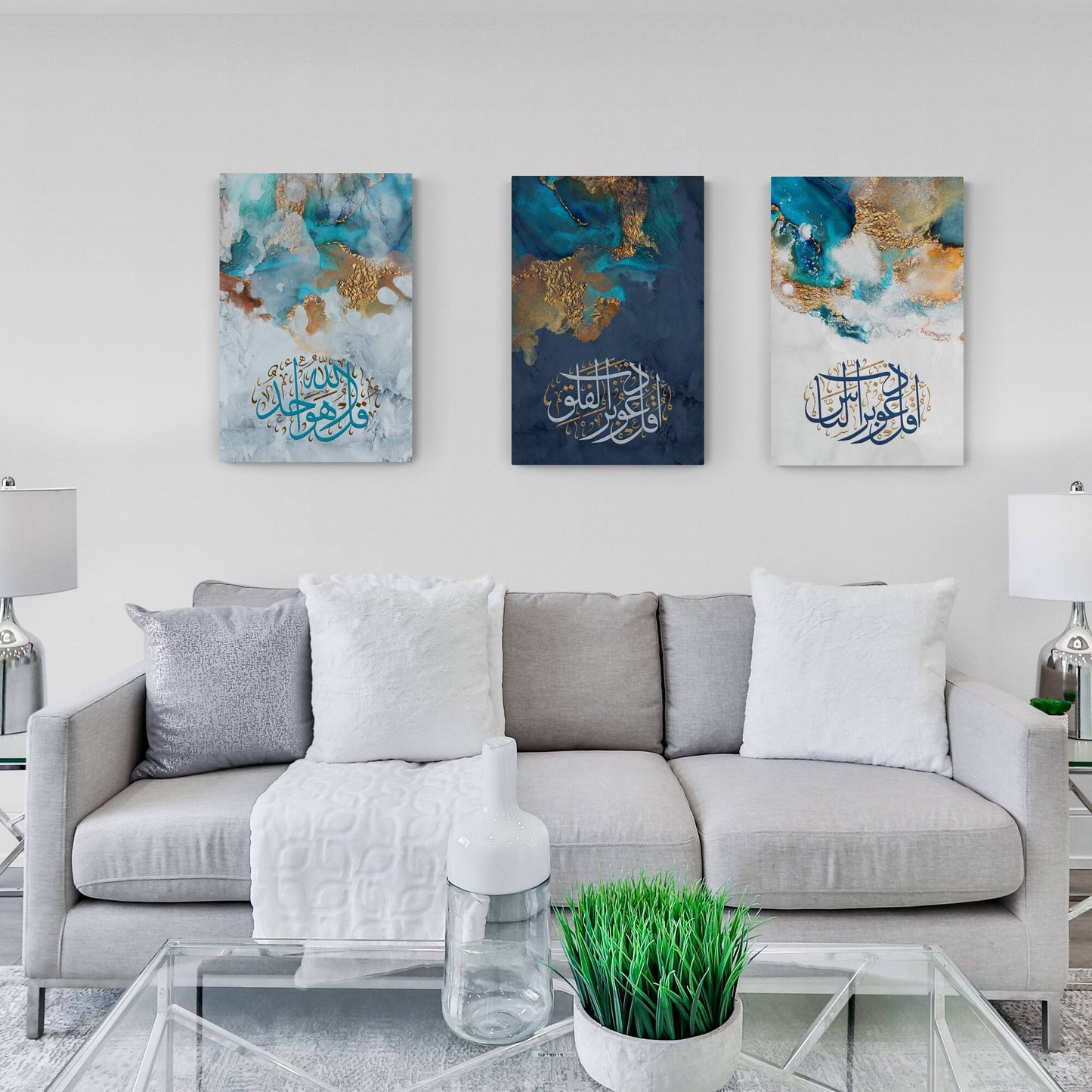 3 Quls-Modern Islamic Home Decor-Thuluth-Giclée Fine Art Print - Arab Canvas