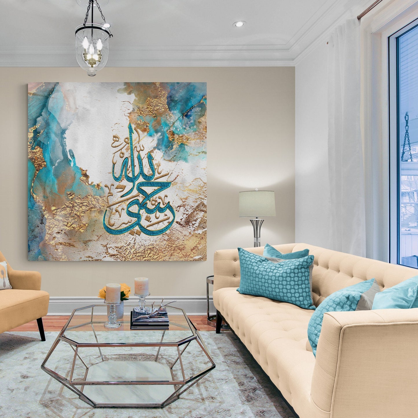 Hasbiyallah-Modern Unique Islamic Decor-Tuluth-Giclée Fine Art Print