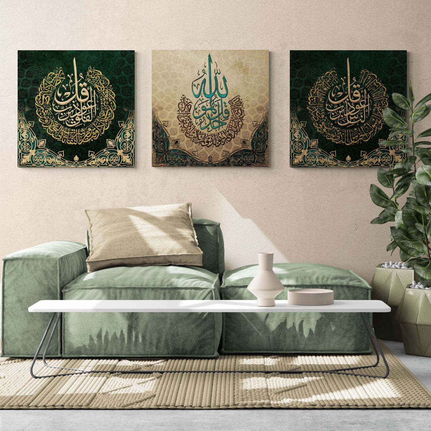 3 Quls-Modern Islamic Decor-Thuluth-Giclée Fine Art Print