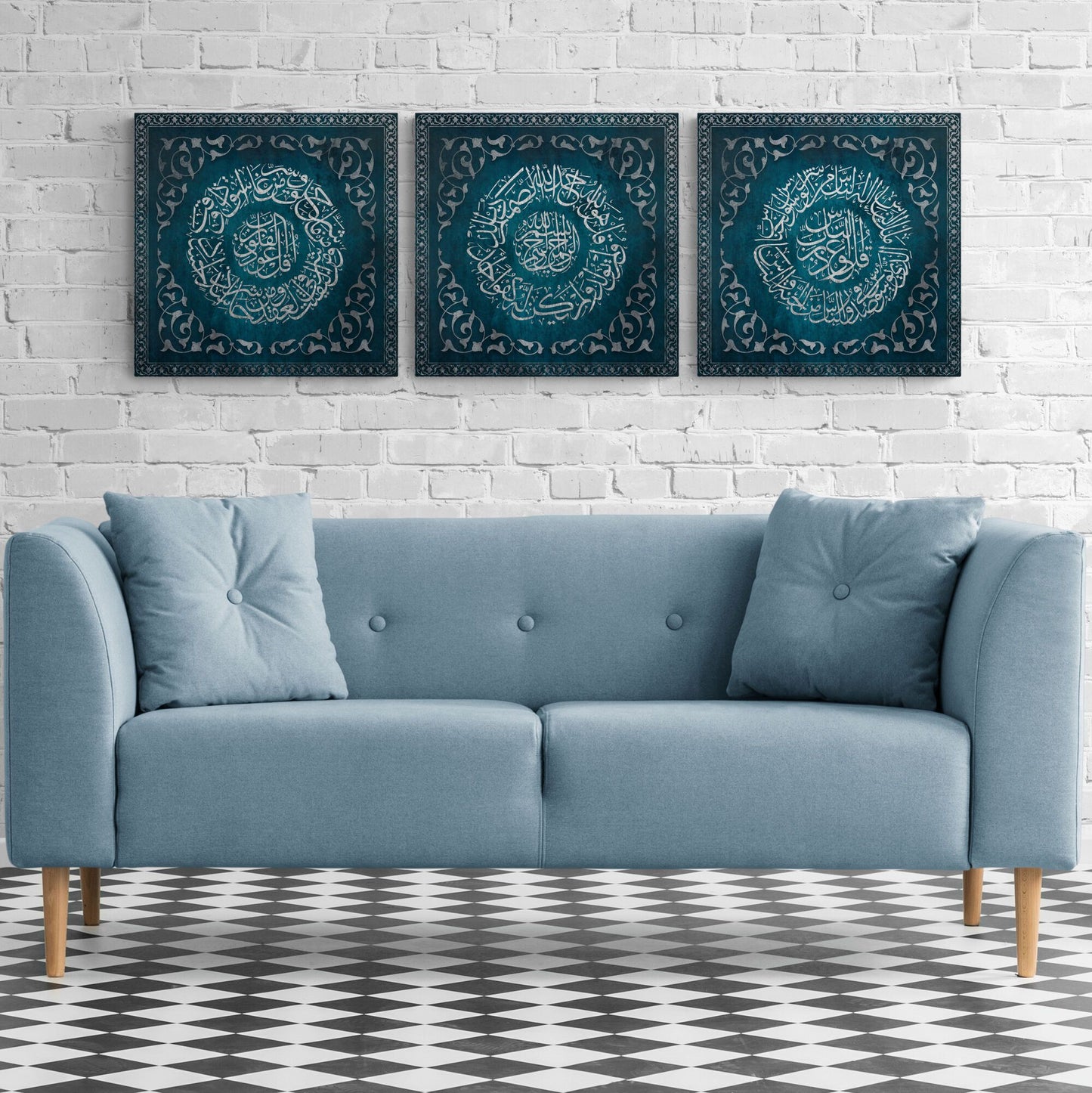 ISLAMIC WALL ART - 3 Quls - Naas Falaq Ikhlaas - Islamic Calligraphy Thuluth - Giclée Fine Art Print