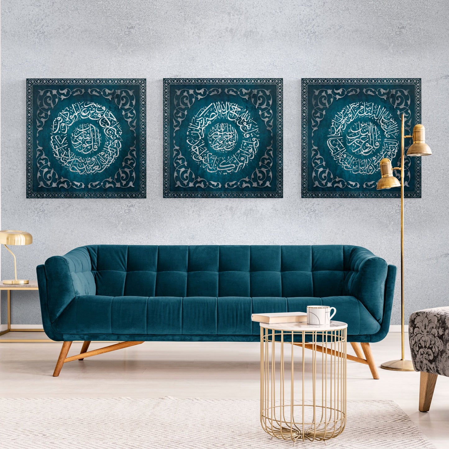 ISLAMIC WALL ART - 3 Quls - Naas Falaq Ikhlaas - Islamic Calligraphy Thuluth - Giclée Fine Art Print