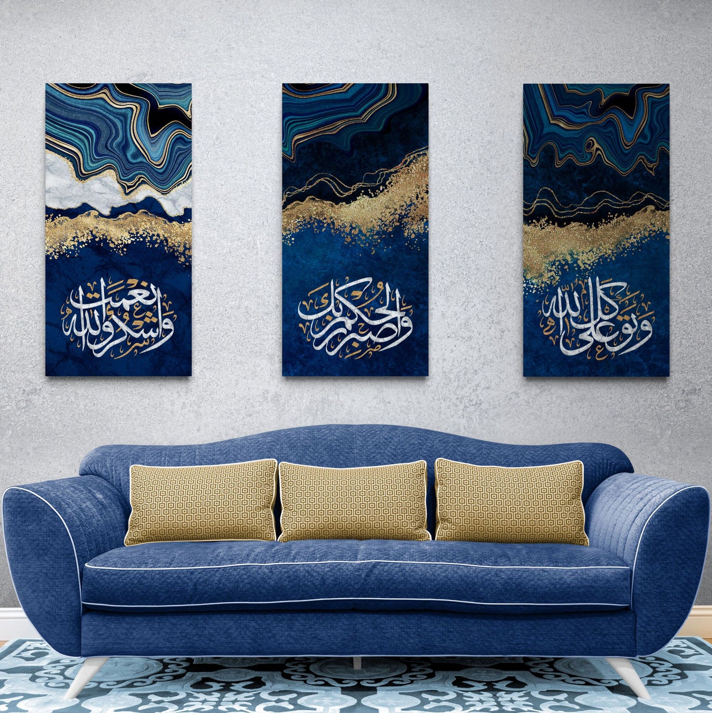 Islamic Wall Art-Sabr(Patience) Shukr(Gratitude) Tawakkul(Trust)-Thuluth-Giclée Fine Art Print