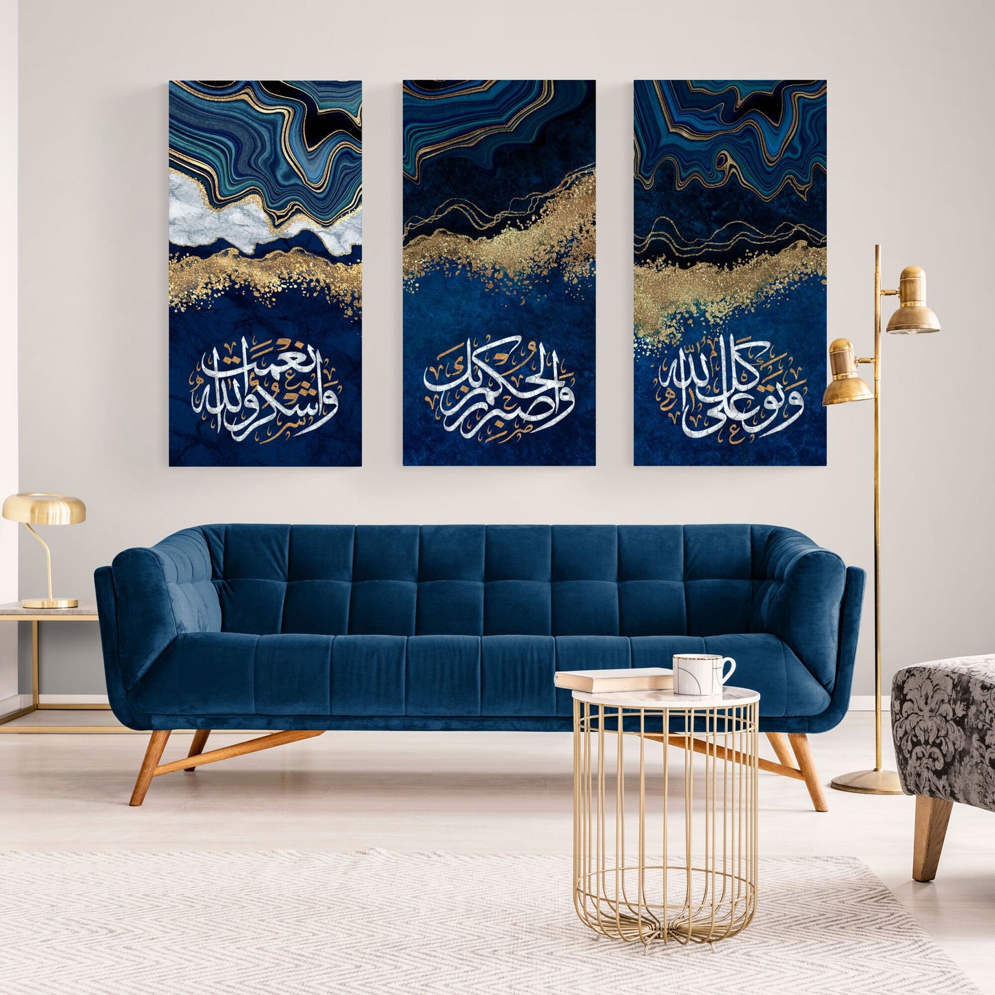 Islamic Wall Art-Sabr(Patience) Shukr(Gratitude) Tawakkul(Trust)-Thuluth-Giclée Fine Art Print