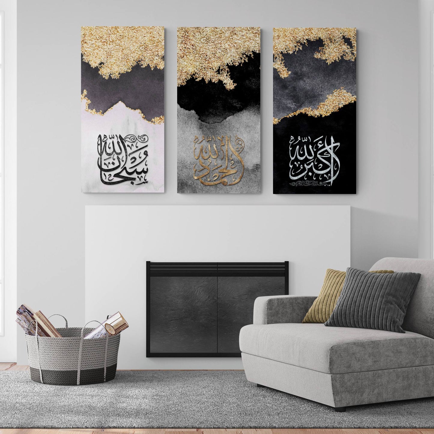 Abstract Islamic Wall Art-Dhikr(Zikr)-Tasbeeh-Thuluth-Giclée Fine Art Print - Arab Canvas