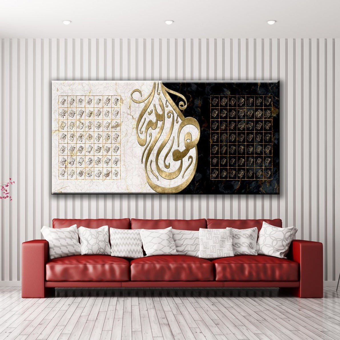 Asmaullah - 99 Glorious Names of Allah - Modern Islamic Wall Art - Diwani Thuluth-Giclée Fine Art Print - arabcanvasstore