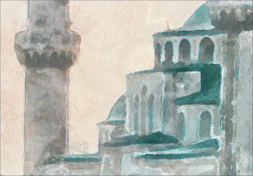 Blue Mosque-Modern Islamic Art-Thuluth-Giclée Fine Art Print - arabcanvasstore