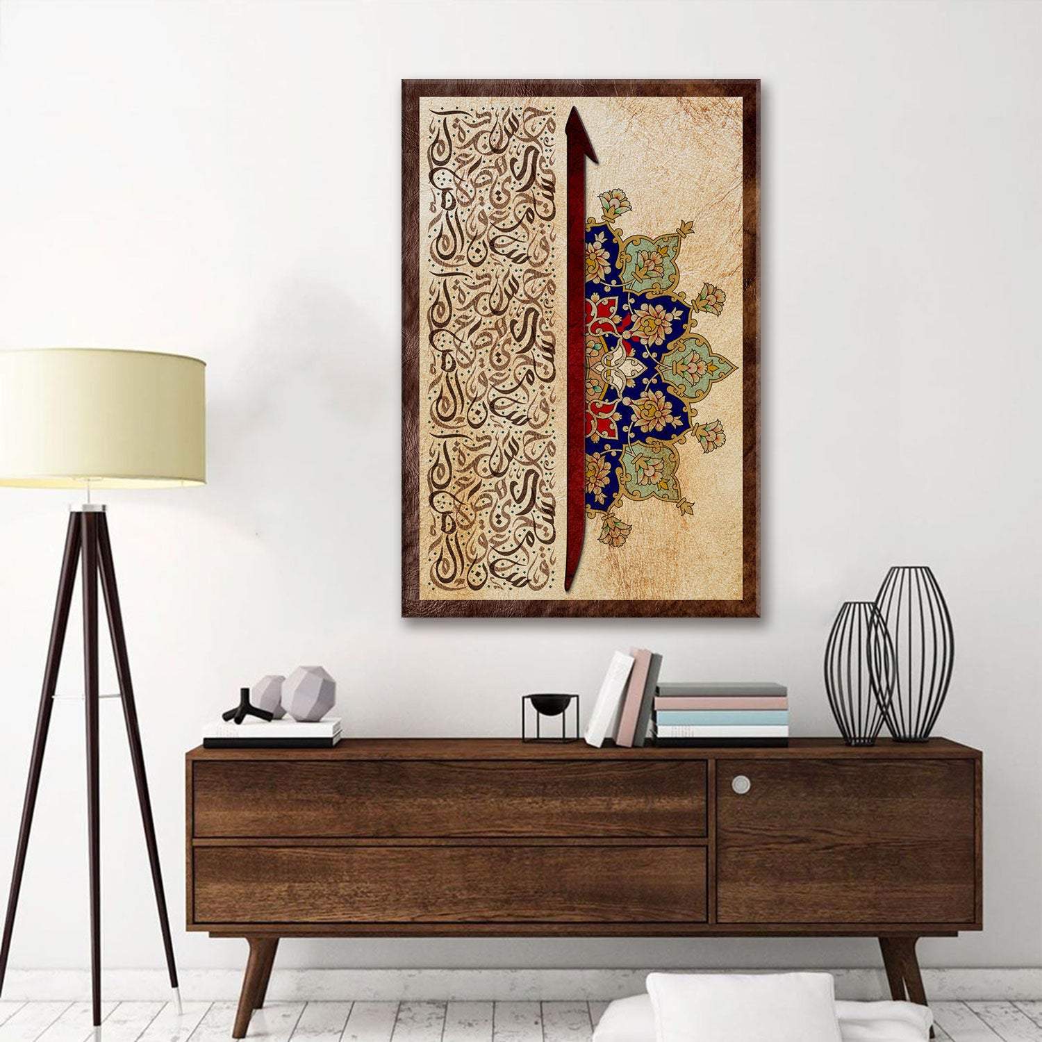 Traditional and Modern Islamic Art-Alif-Lohe Qurani-Thuluth-Sunbuli-Giclée Fine Art Print - arabcanvasstore